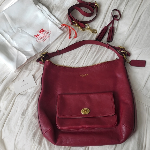 Coach Legacy Leather Courtenay Hobo Slouchy Shoulder Bag In Deep Port - Picture 14 of 16